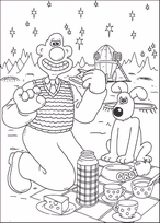 coloriage wallace et gromit pique niquent